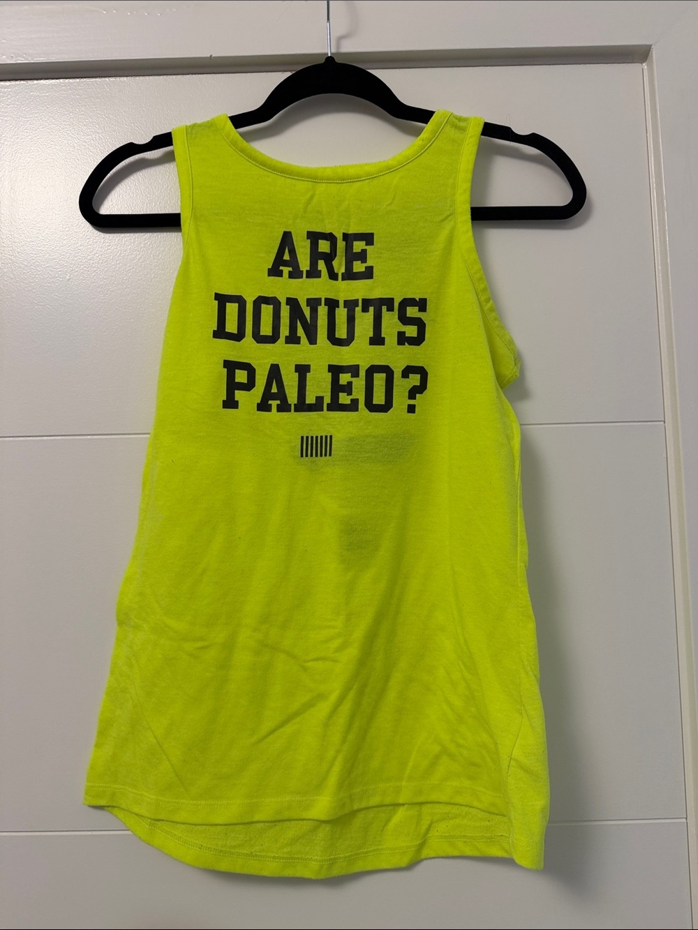 Victoria's Secret Neon Yellow Graphic Tank - 'Are Donuts Paleo?'